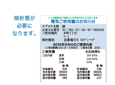 検針票が必要になります。